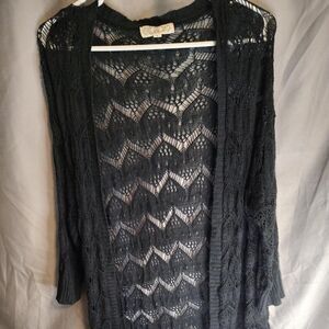 Pink-rose Women's Black‎ Cardigan